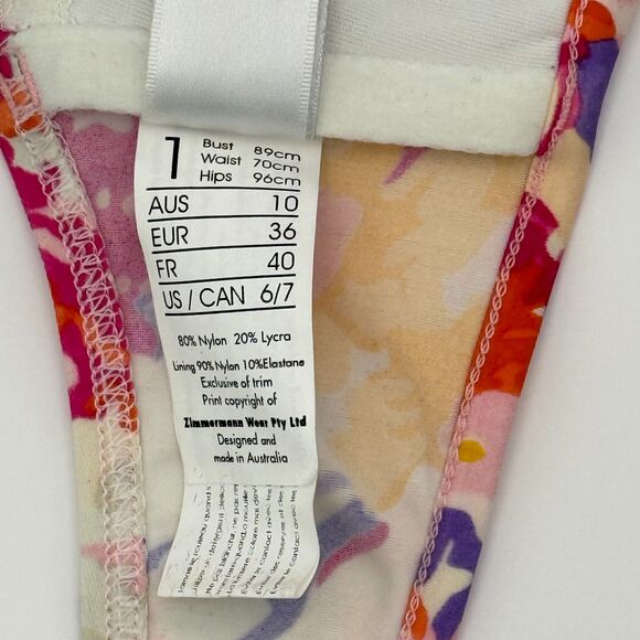 NWT Zimmermann Chelsea Tarzan One Shoulder Floral Bikini - Top 6 Bottoms 10 - Picture 10 of 12